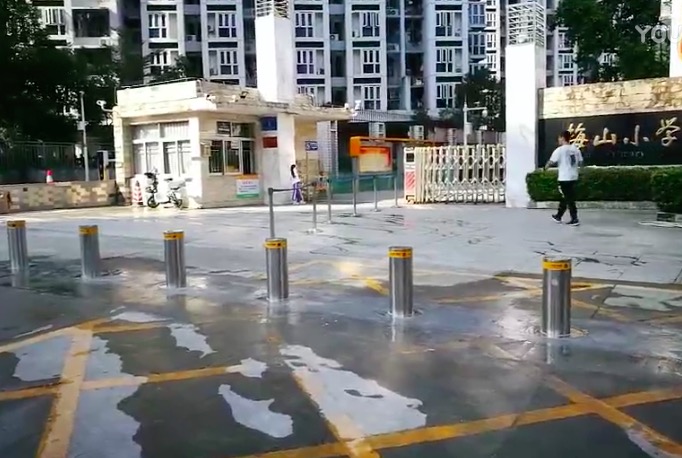 開門紅科技梅山小學全自動升降柱視頻